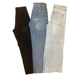 OAT New York High Waist Wide Leg Denim Pant Lot of 3 Size 6/28